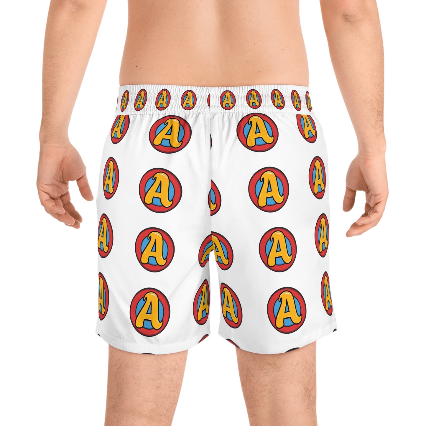 The Appreciators Circle A Men's Mid-Length Swim Shorts (AOP)