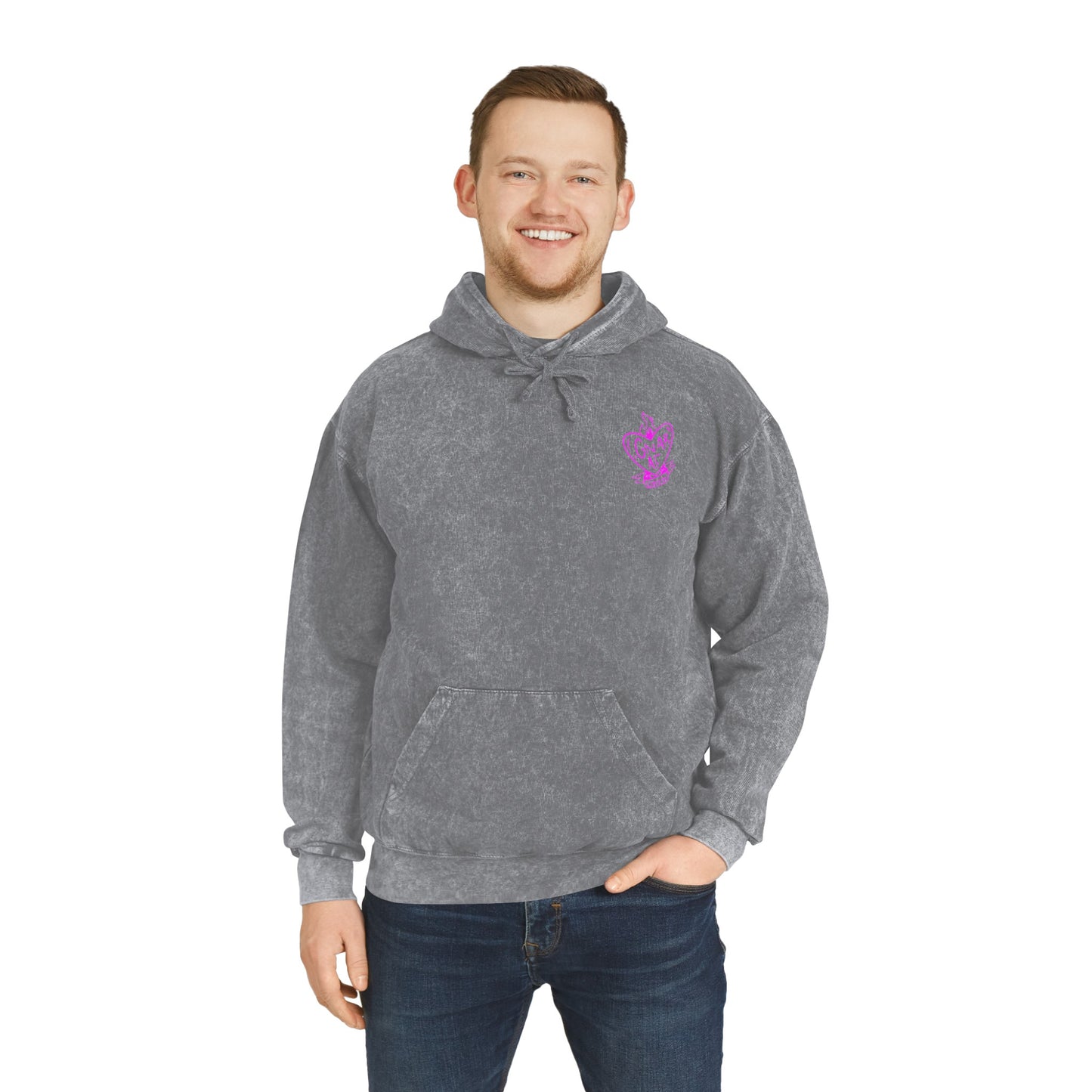 Gnar AF Pink Logo Unisex Mineral Wash Hoodie