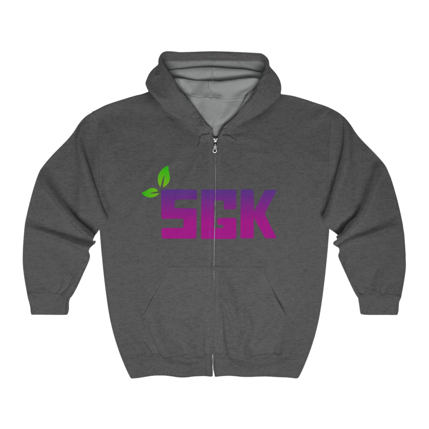 SGK Purple Leaf Front Unisex Heavy Blend™ Full Zip Hooded Sweatshirt