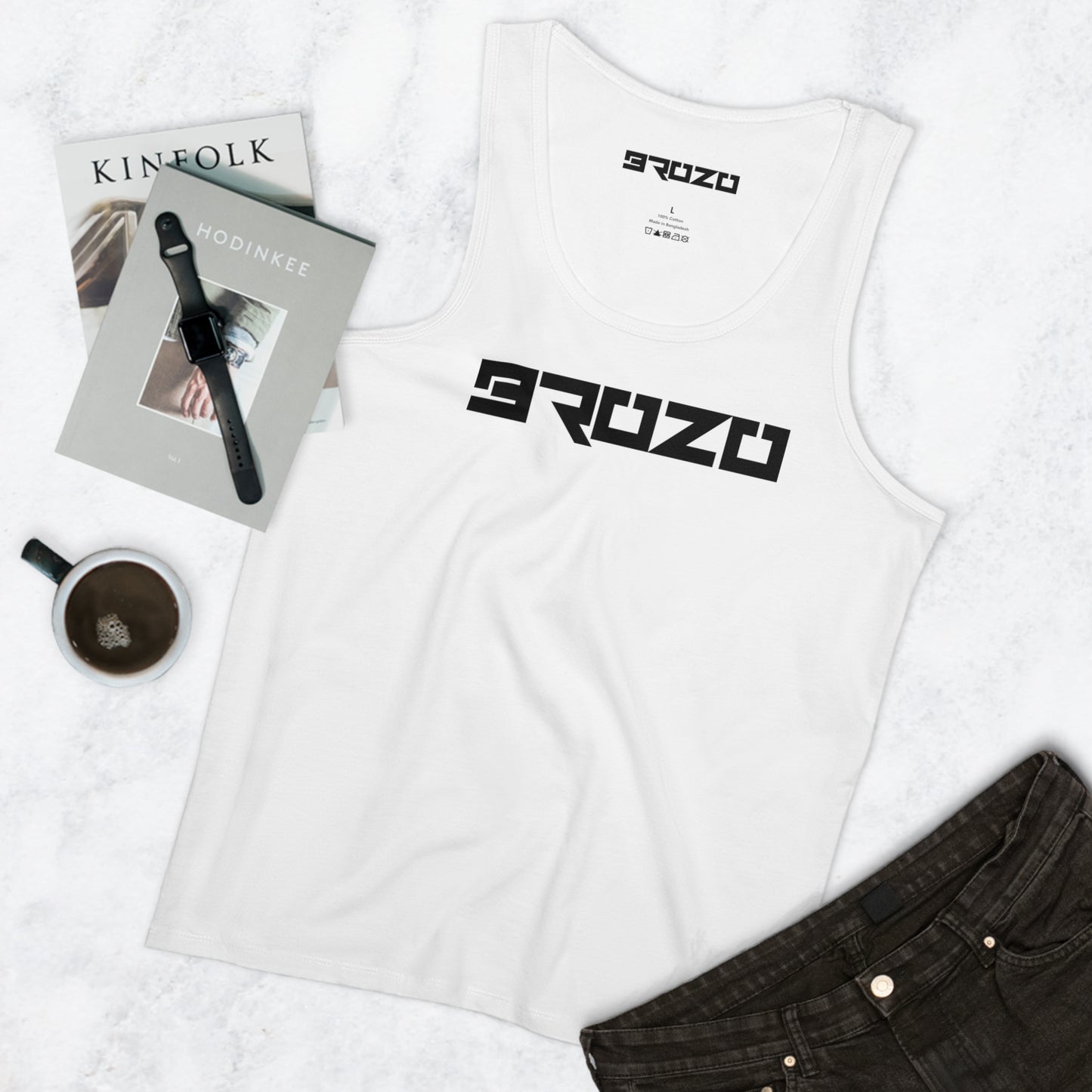 Brozo Text Front Logo Back Men's Specter Tank Top EU Market
