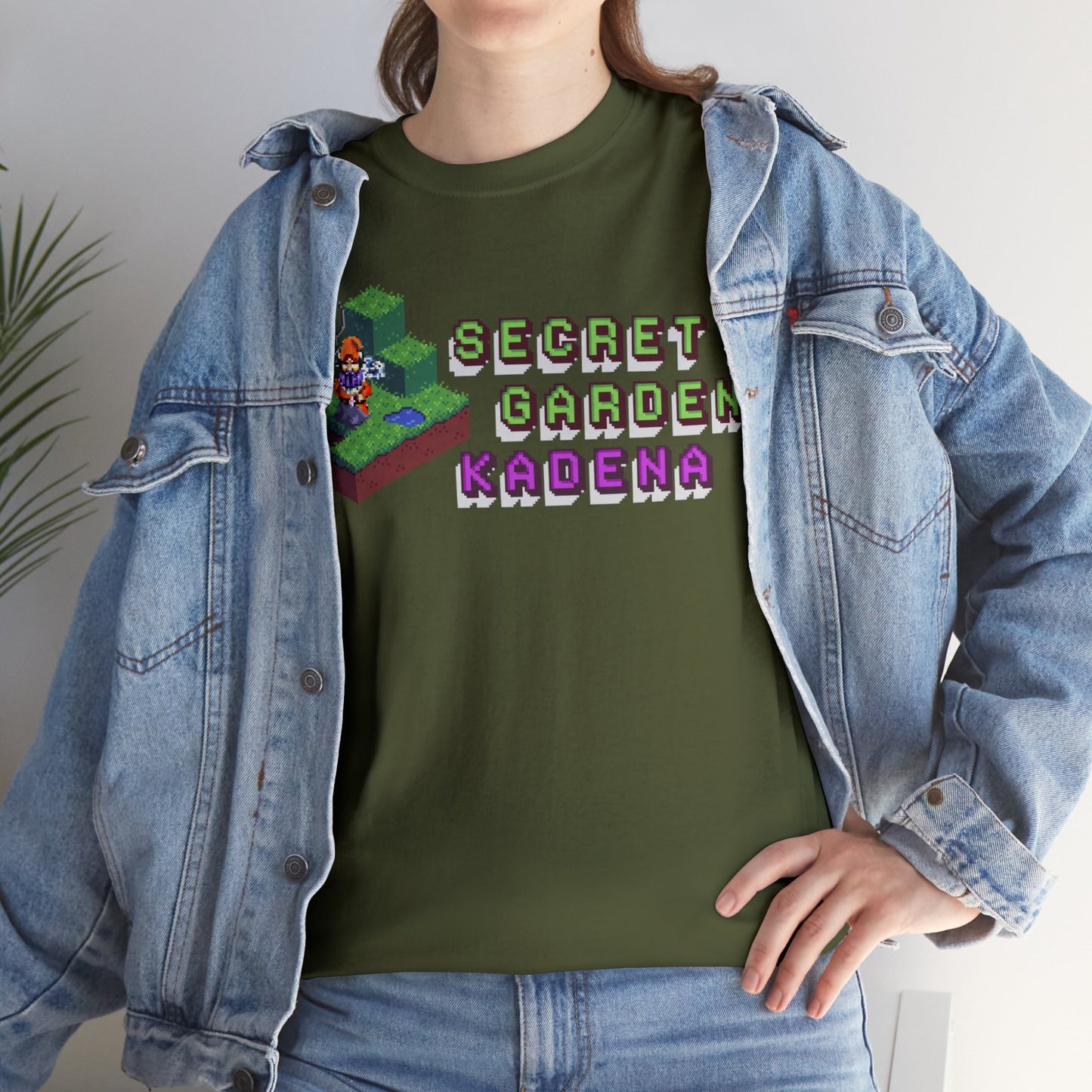 SGK Pixel Garden Front Camiseta de algodón pesado unisex