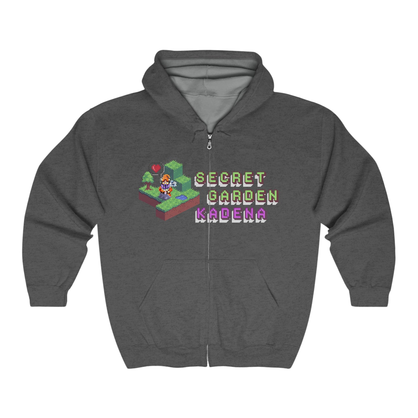 SGK Pixel Garden Front Unisex Heavy Blend™ Full Zip Hooded Sweatshirt