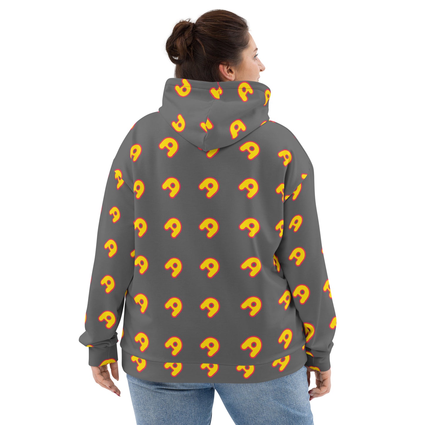 The Appreciators Gray AOP Yellow A Recycled Poly Unisex Hoodie