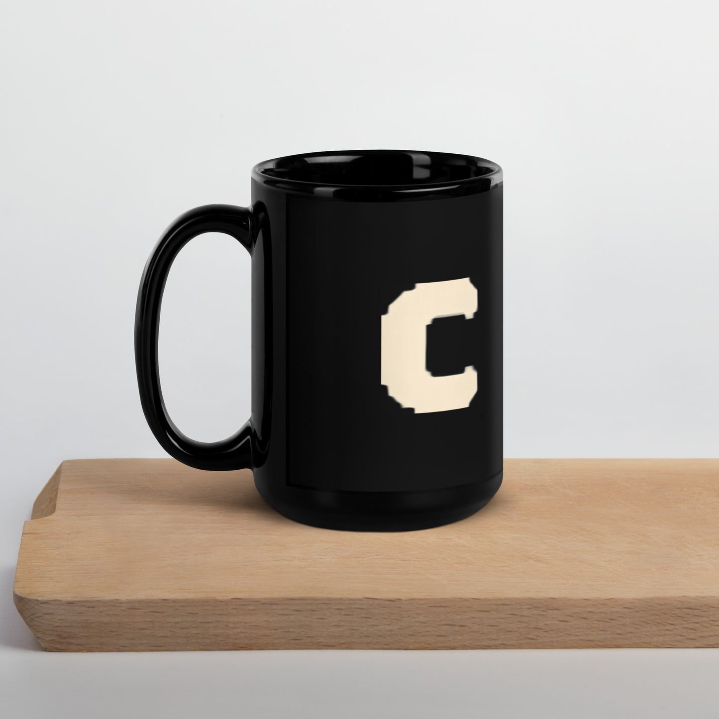 Commons Retro C Black Glossy Mug