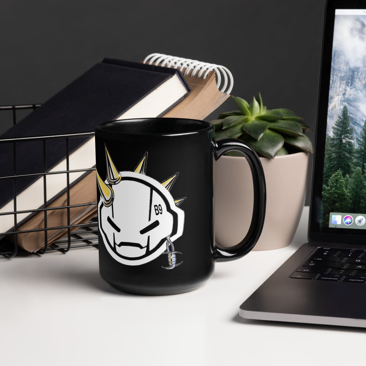 Brozo 9UNKS Head GM Text Black Glossy Mug