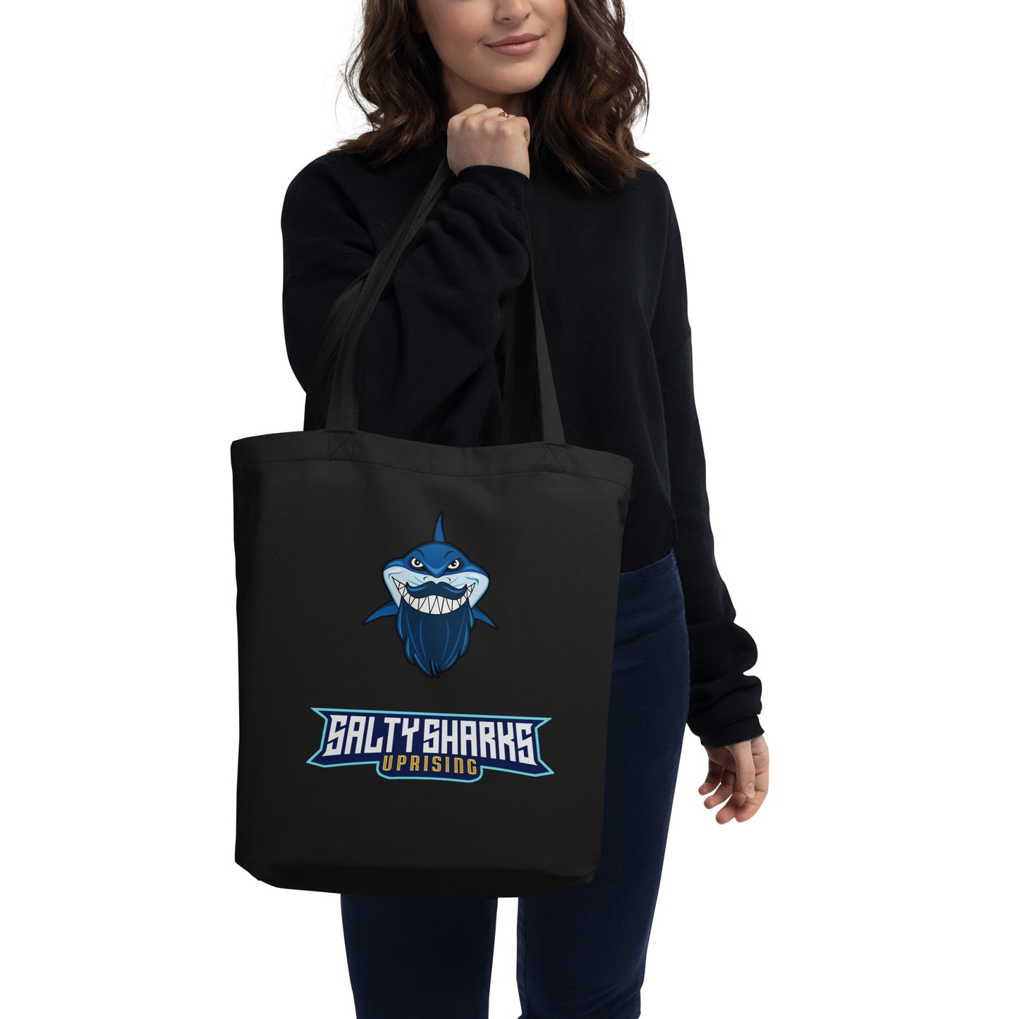 SSU Salty Sharks Uprising Bluebeard Black Eco Tote Bag