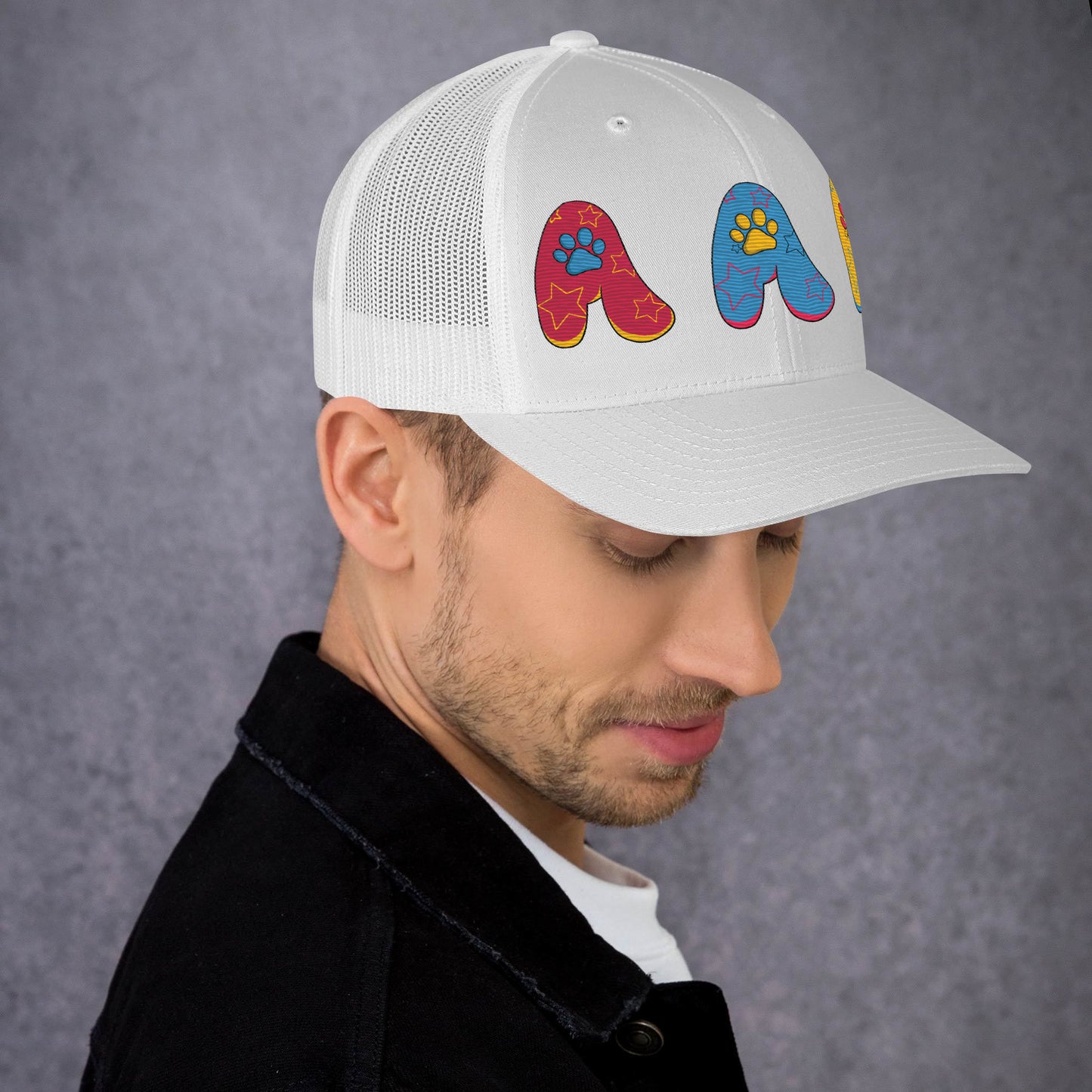 The Appreciators Paw Prints Embroidered Trucker Cap