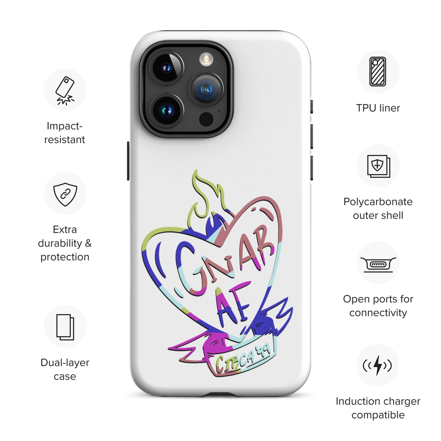 Gnar AF Multicolor Logo Tough Case for iPhone®