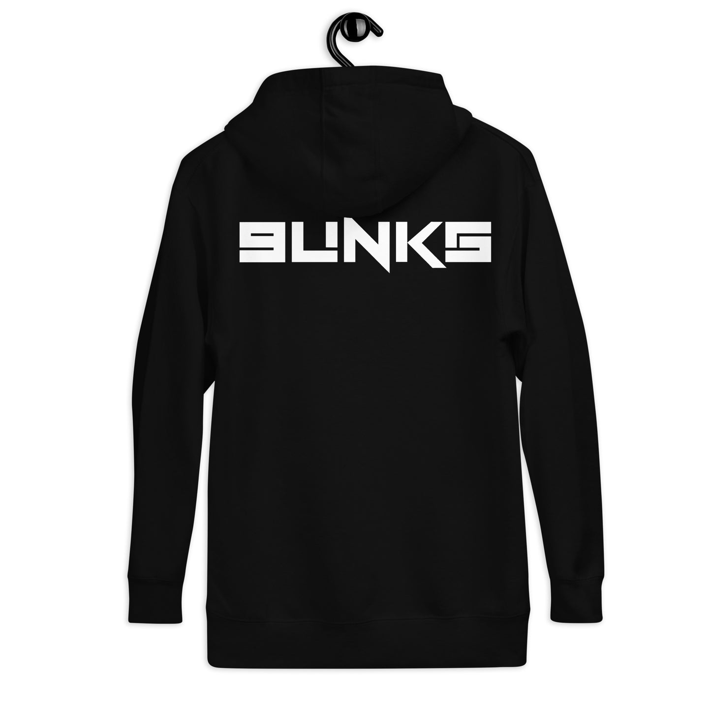 9UNKS White Logo Front Text Back Unisex Hoodie EU Market