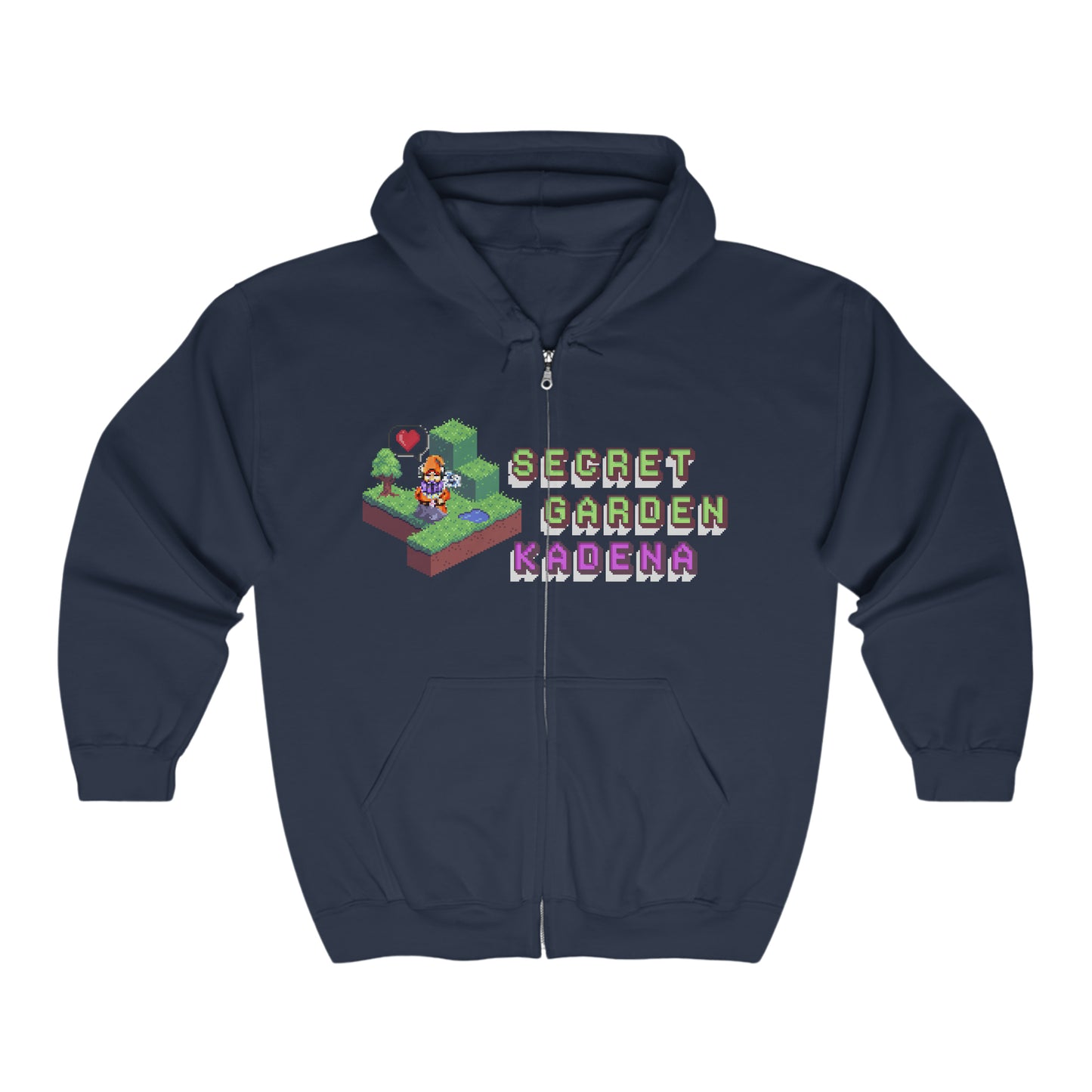 SGK Pixel Garden Front Unisex Heavy Blend™ Full Zip Hooded Sweatshirt