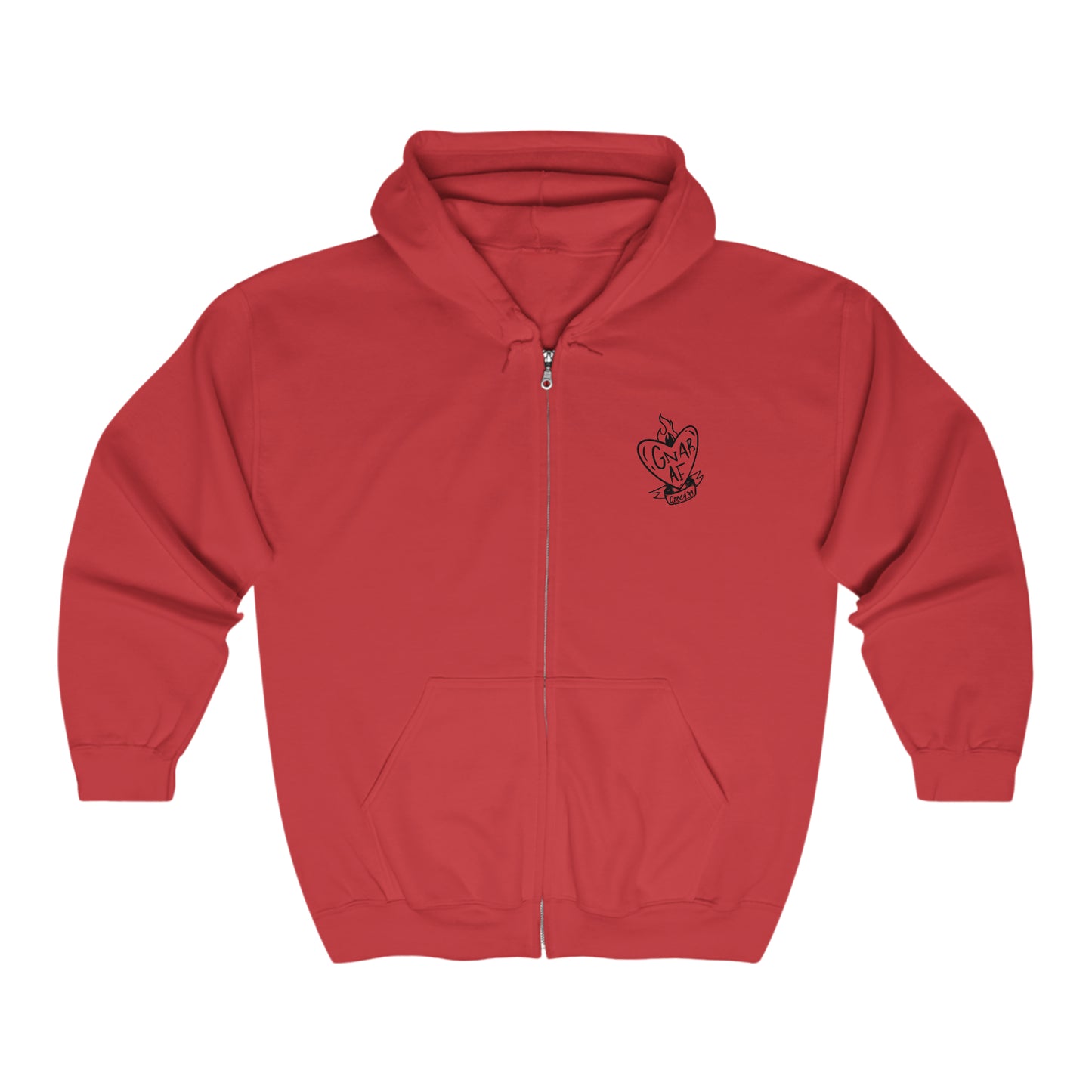Gnar AF B&W Logo Unisex Heavy Blend™ Full Zip Hooded Sweatshirt