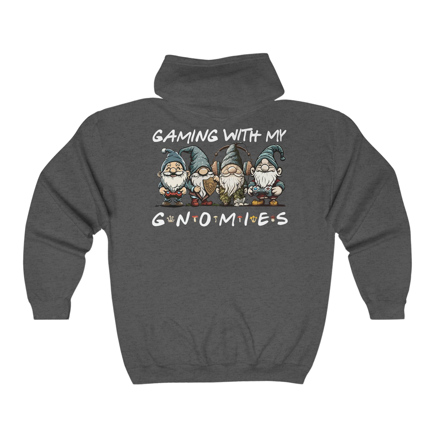 SGK Shield with Gaming with my Gnomies Back Unisex Heavy Blend™ Full Zip Hooded Sweatshirt