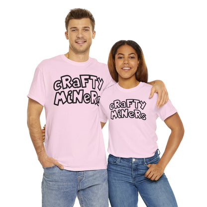 Crafty Miners Text Logo Back Camiseta de algodón pesado unisex