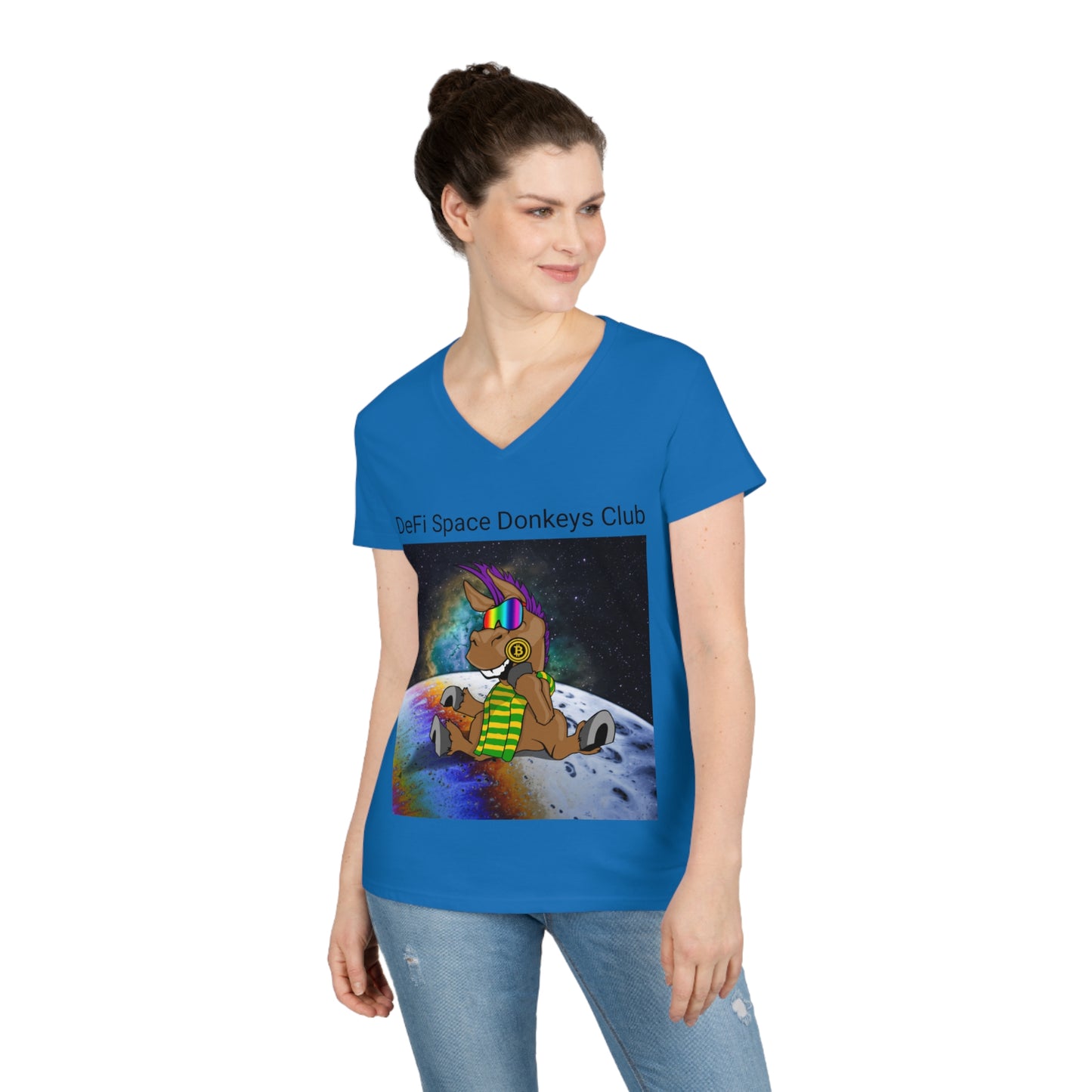 DeFi Space Donkeys #959 Ladies' V-Neck T-Shirt