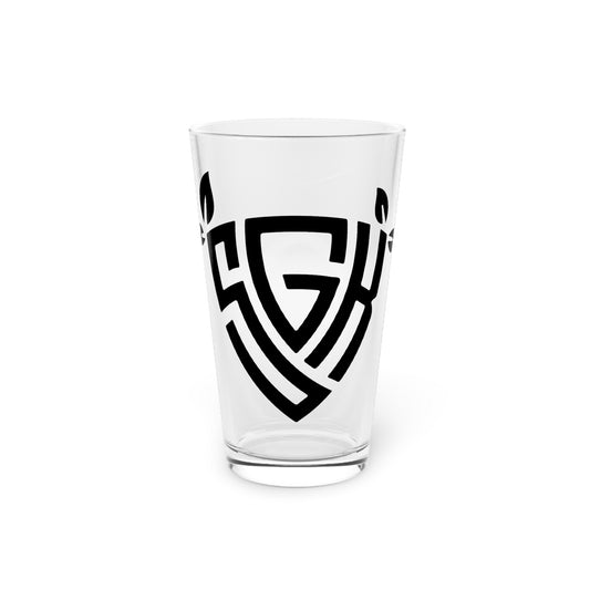 SGK Black Shield Logo Pint Glass, 16oz