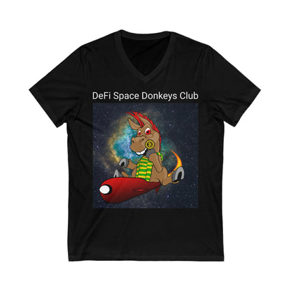 DeFi Space Donkeys #12 Unisex Jersey Short Sleeve V-Neck Tee