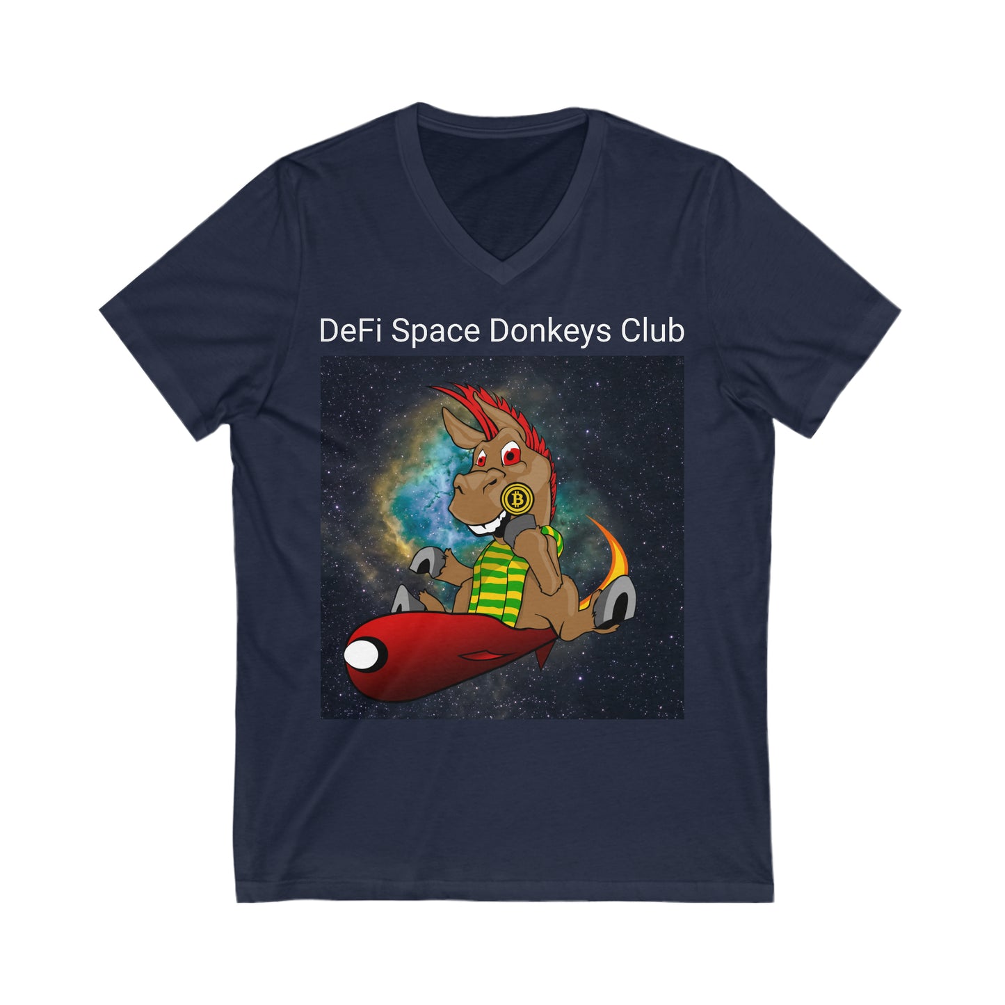 DeFi Space Donkeys #12 Camiseta unisex de manga corta con cuello en V