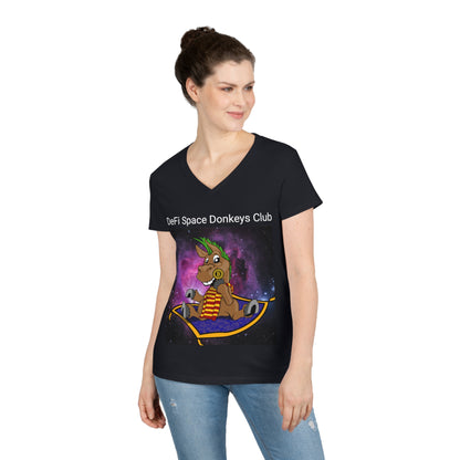 DeFi Space Donkeys #16 Ladies' V-Neck T-Shirt