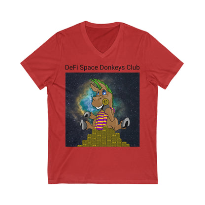 DeFi Space Donkeys #30 Camiseta unisex de manga corta con cuello en V