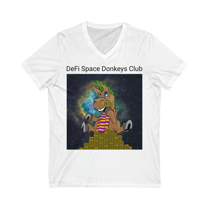 DeFi Space Donkeys #30 Unisex Jersey Short Sleeve V-Neck Tee