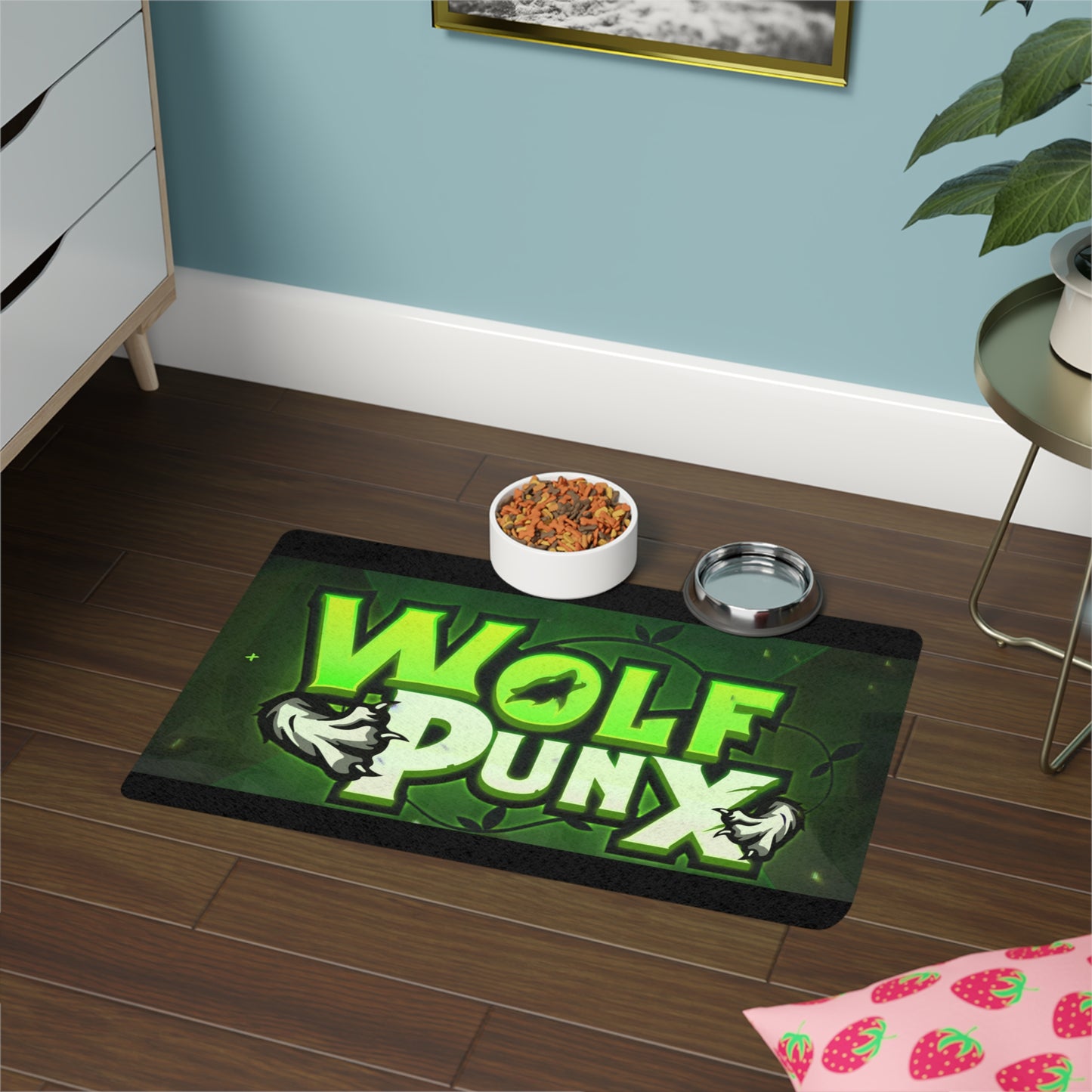 Tapete para comida para mascotas WolfPunX (12x18)