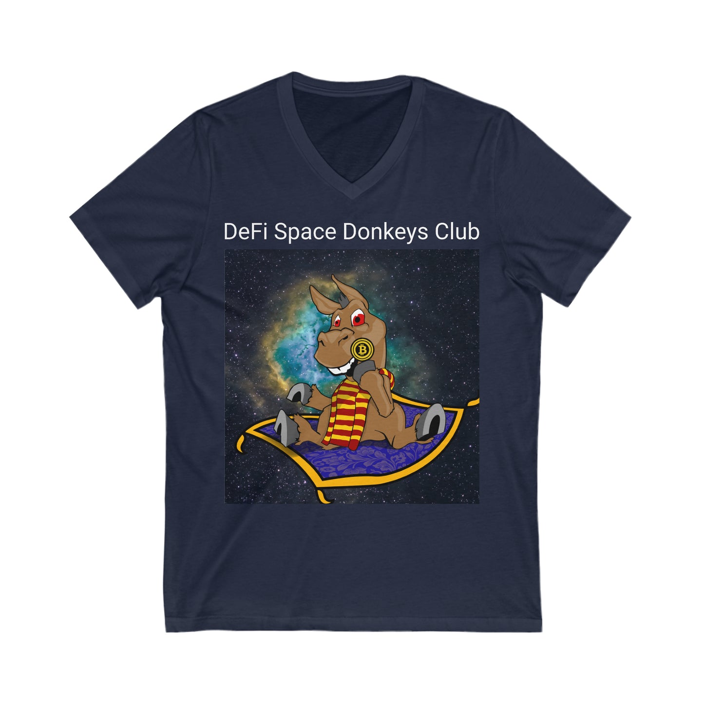 DeFi Space Donkeys #9 Camiseta unisex de manga corta con cuello en V