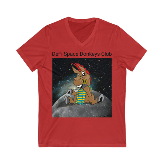 DeFi Space Donkeys #24 Camiseta unisex de manga corta con cuello en V