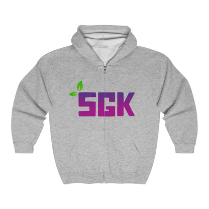 SGK Purple Leaf Front Unisex Heavy Blend™ Full Zip Hooded Sweatshirt