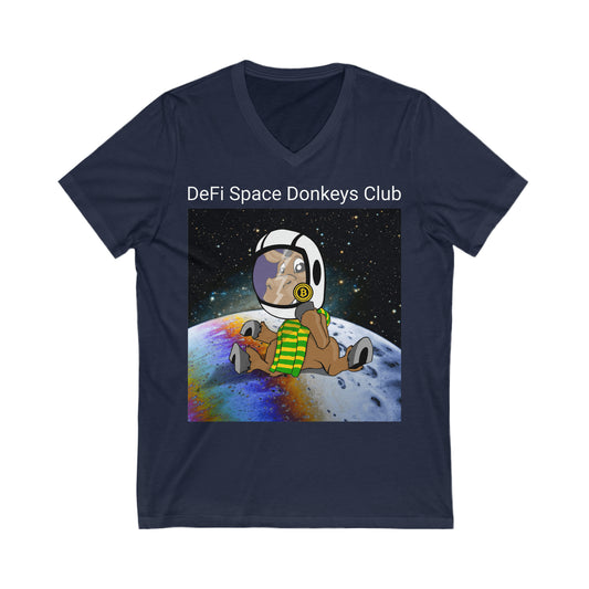 DeFi Space Donkeys #9996 Unisex Jersey Short Sleeve V-Neck Tee