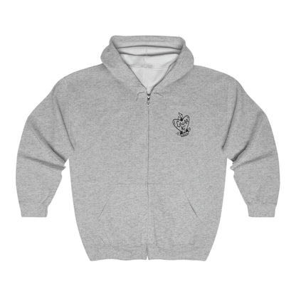 Gnar AF B&W Logo Unisex Heavy Blend™ Full Zip Hooded Sweatshirt