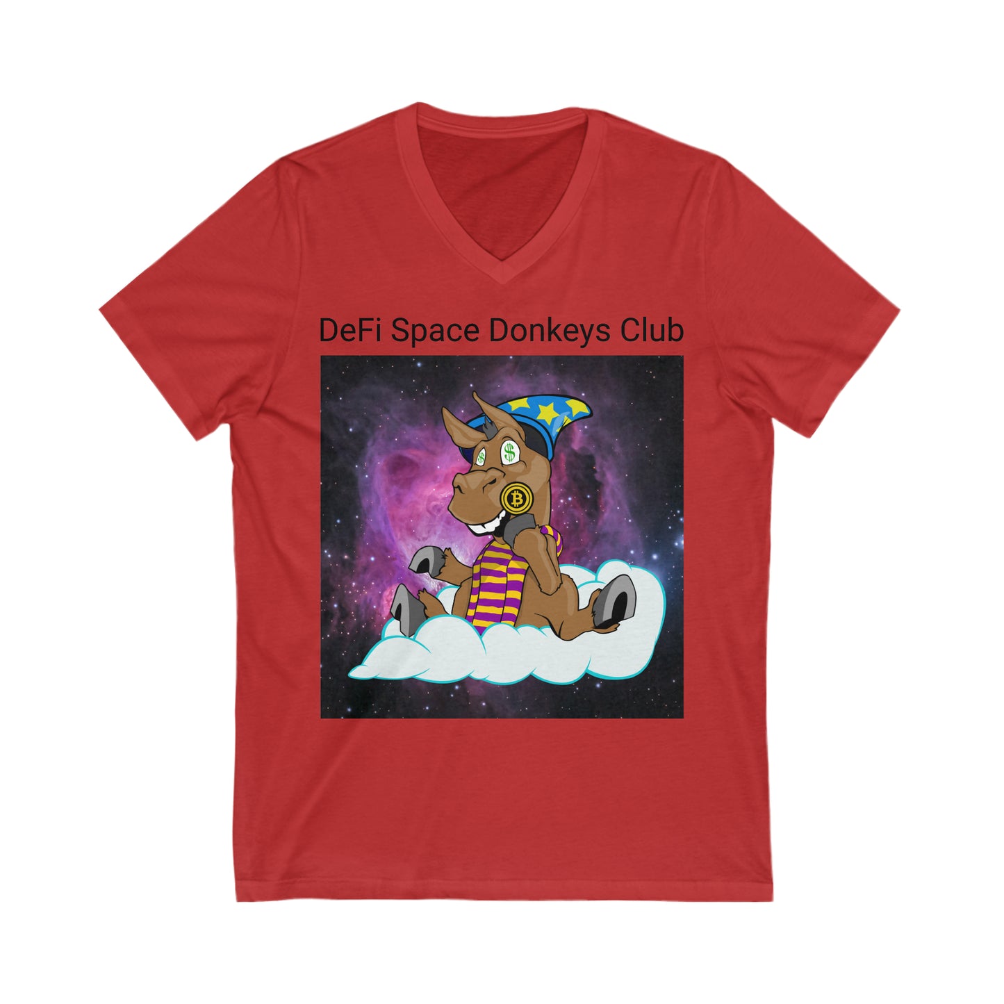 DeFi Space Donkeys #25 Camiseta unisex de manga corta con cuello en V