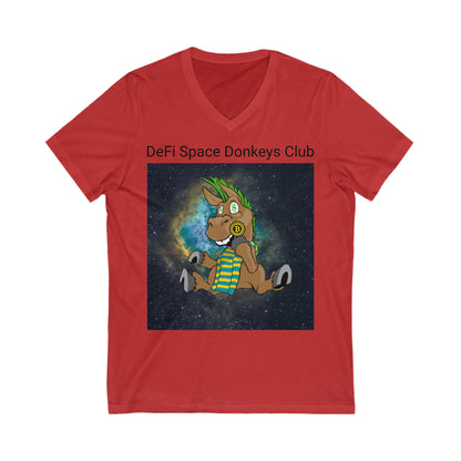 DeFi Space Donkeys #20 Camiseta unisex de manga corta con cuello en V