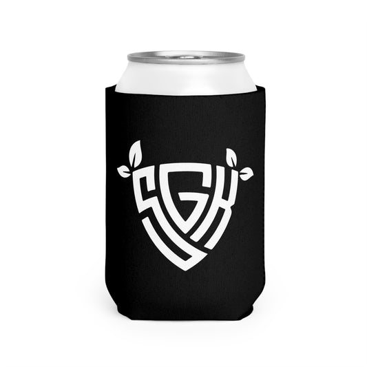 Funda enfriadora de latas con escudo y logotipo blanco SGK