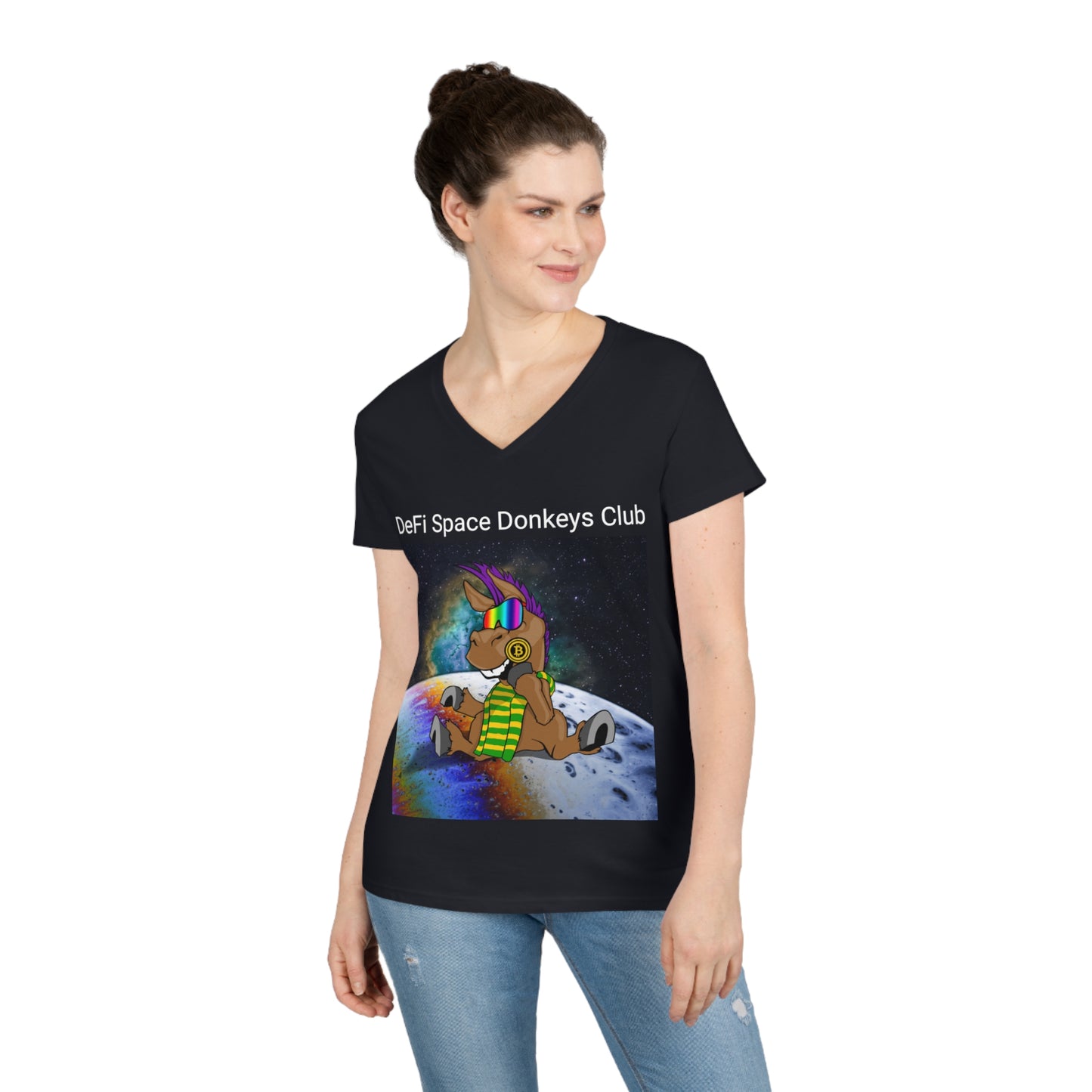 DeFi Space Donkeys #959 Ladies' V-Neck T-Shirt
