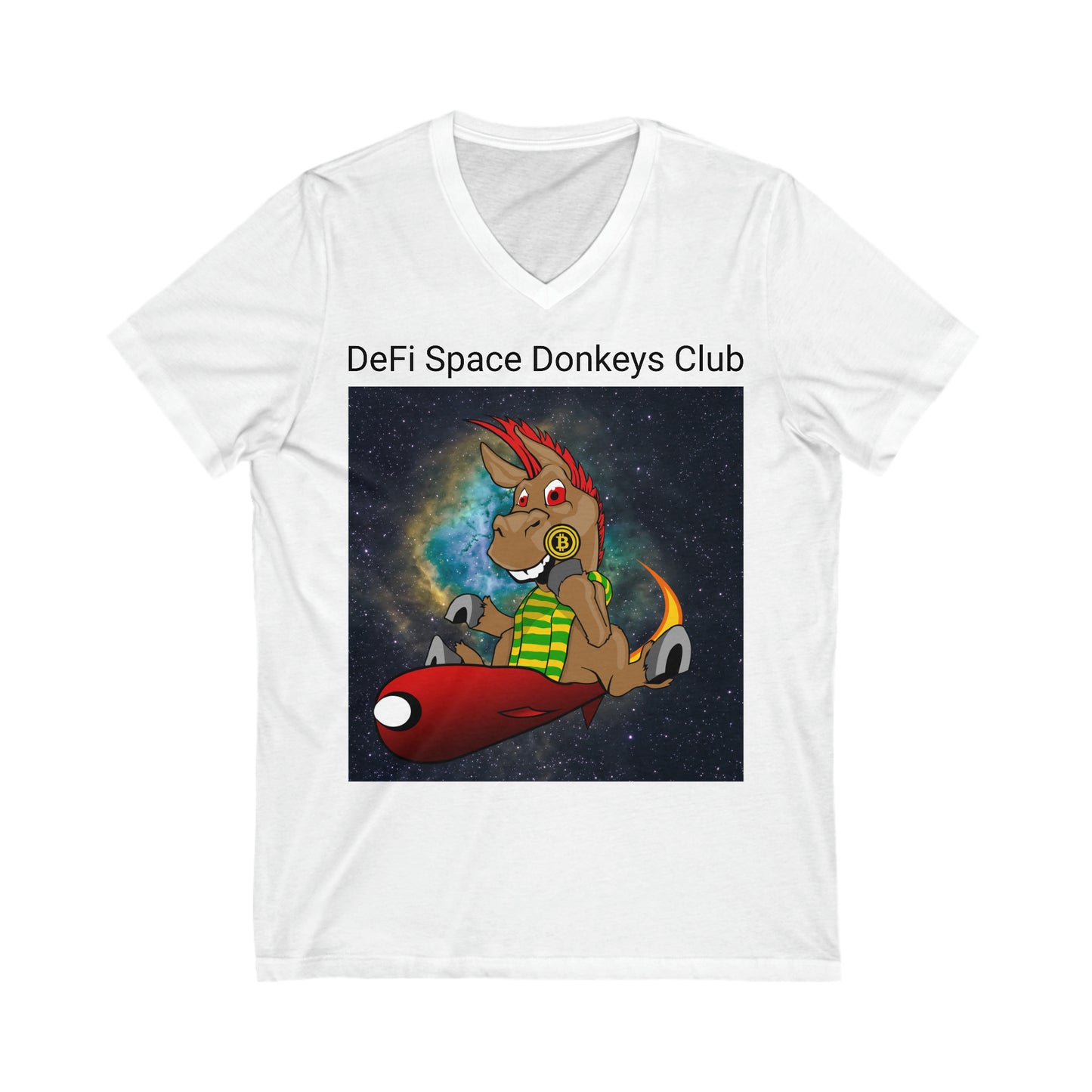 DeFi Space Donkeys #12 Unisex Jersey Short Sleeve V-Neck Tee