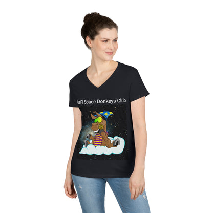 DeFi Space Donkeys #2 Ladies' V-Neck T-Shirt