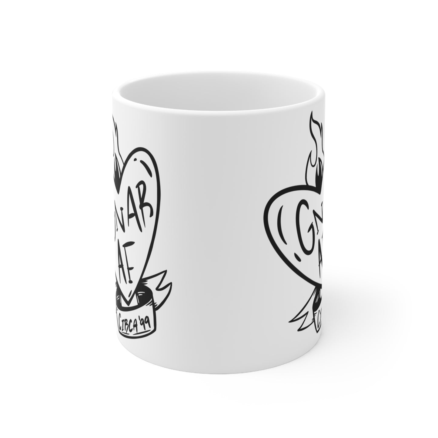 Gnar AF B&W Logo Ceramic Mug 11oz