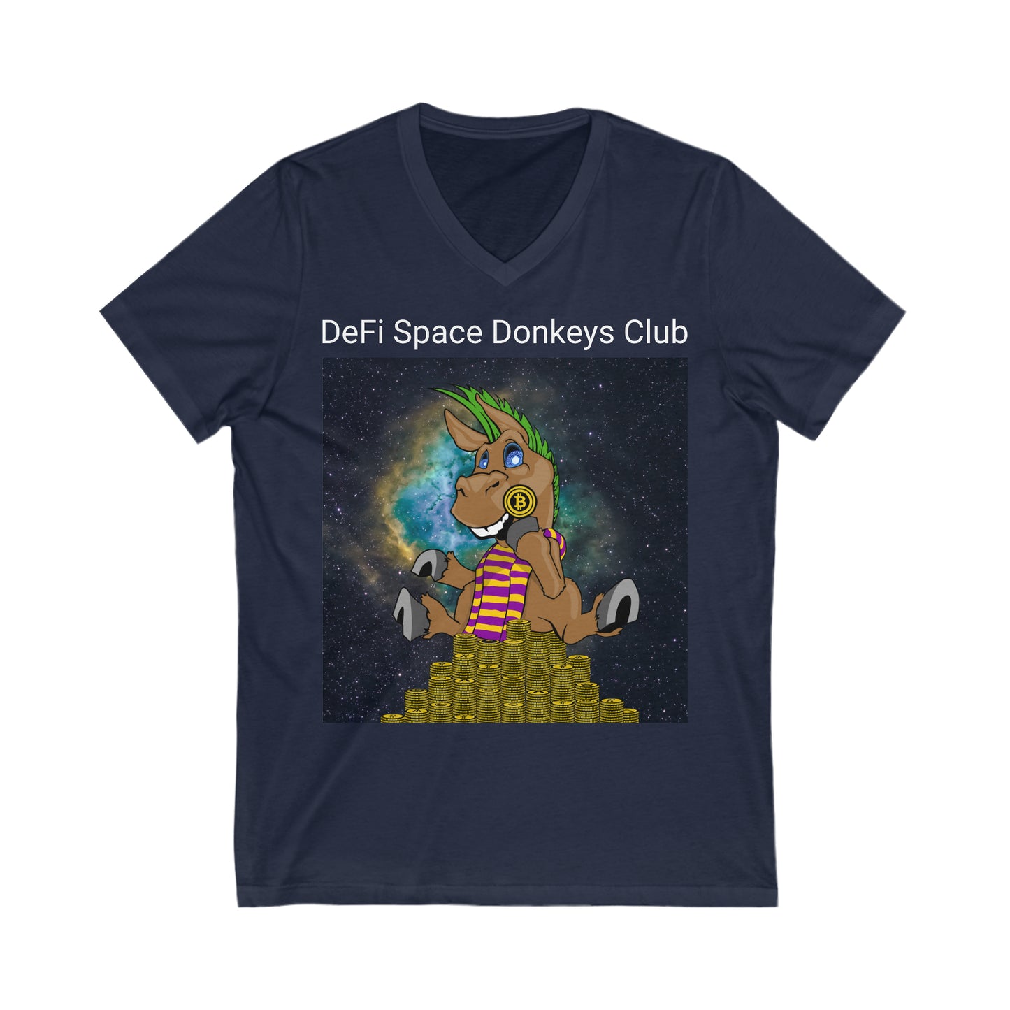 DeFi Space Donkeys #30 Unisex Jersey Short Sleeve V-Neck Tee