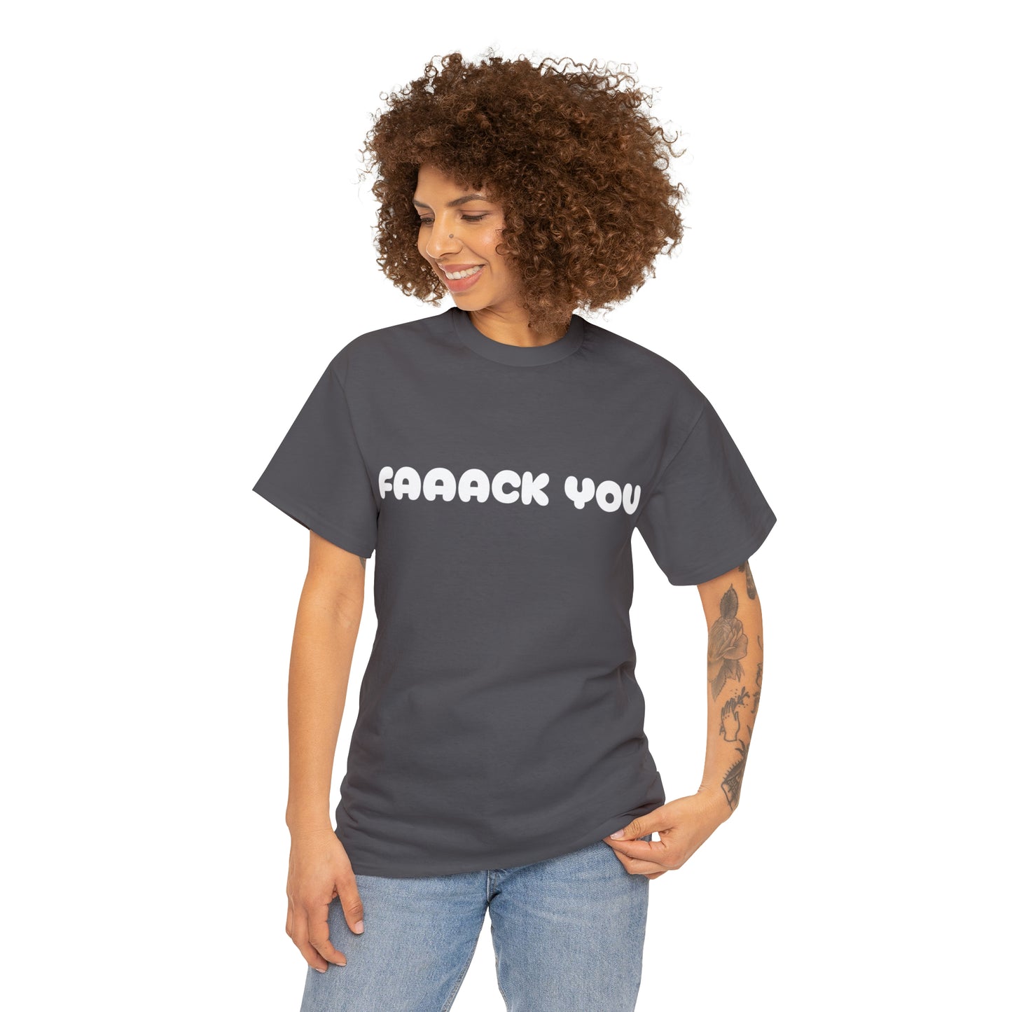 FAAACK YOU Camiseta unisex de algodón pesado