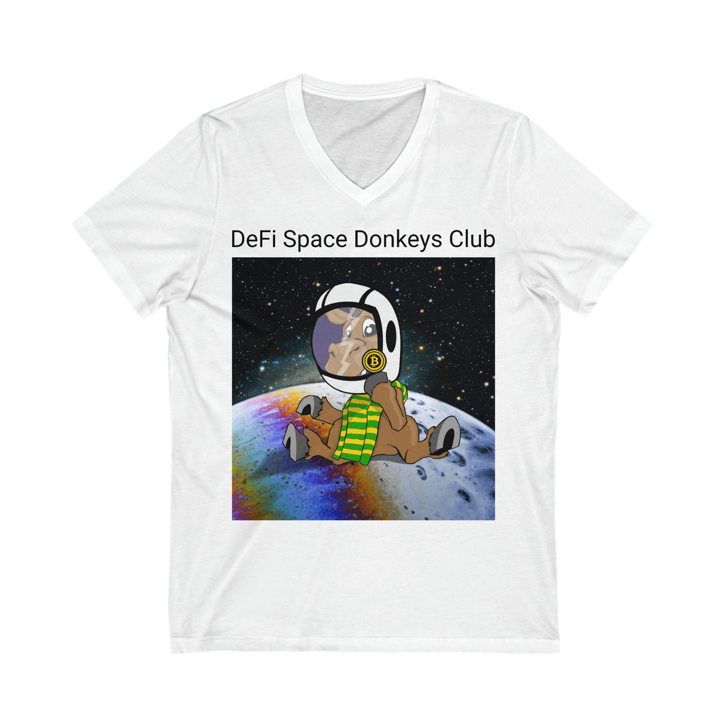 DeFi Space Donkeys #9996 Camiseta unisex de manga corta con cuello en V
