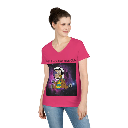 DeFi Space Donkeys #13 Ladies' V-Neck T-Shirt