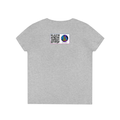 Camiseta con cuello en V para mujer DeFi Space Donkeys #16