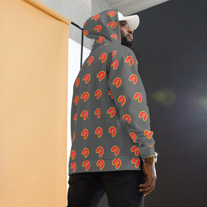 The Appreciators Gray AOP Red A Recycled Poly Unisex Hoodie