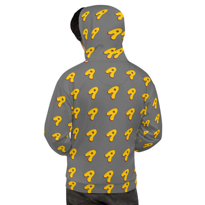 The Appreciators Gray AOP Yellow Star "A" Recycled Poly Unisex Hoodie