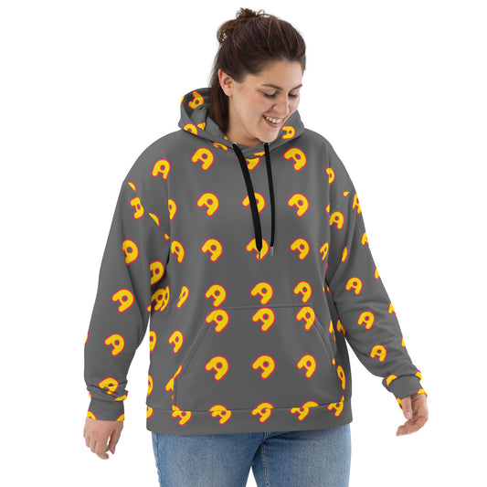The Appreciators Gray AOP Yellow A Recycled Poly Unisex Hoodie