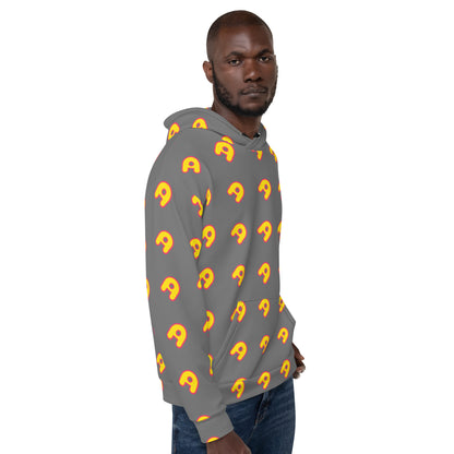 The Appreciators Gray AOP Yellow A Recycled Poly Unisex Hoodie