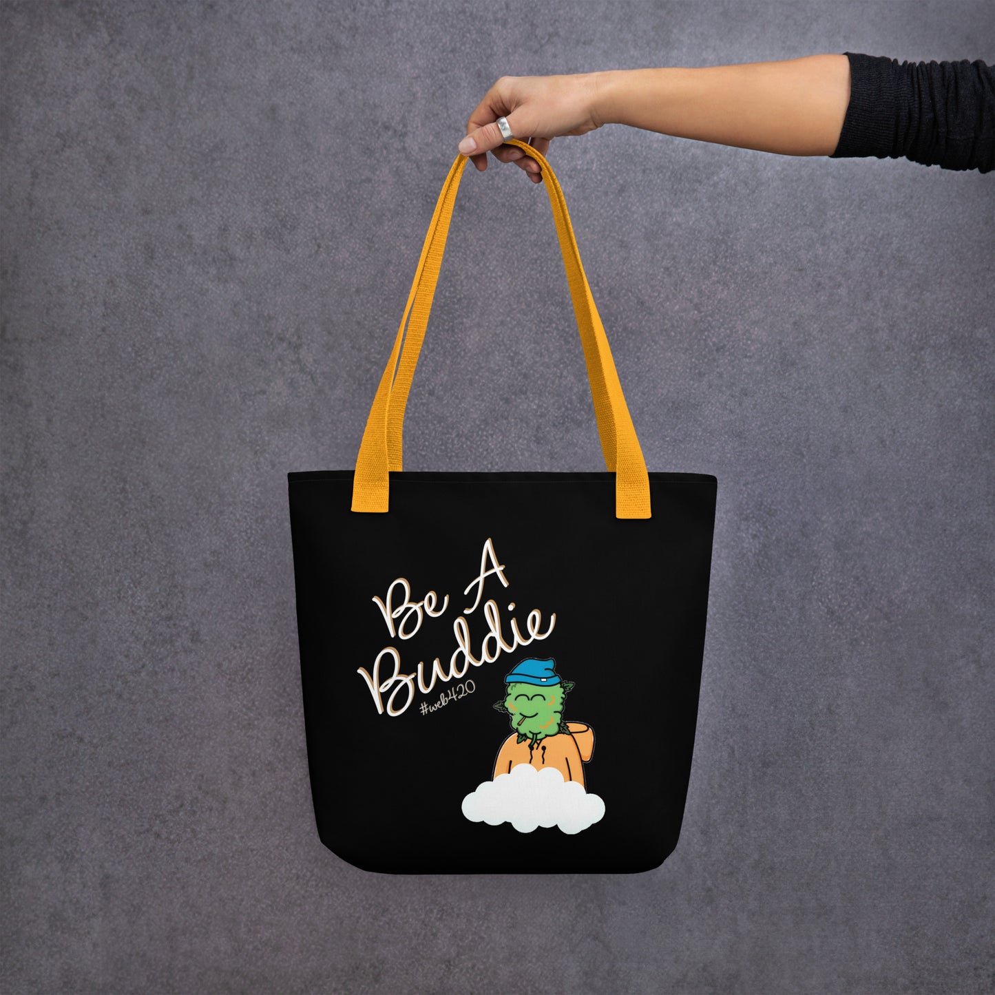 CannaBuddies Be a Buddie Cloud Black Tote bag