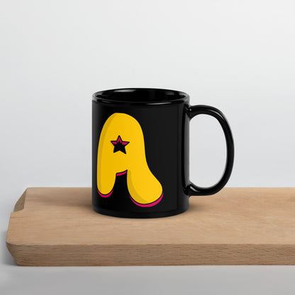 The Appreciators Companion Star "A" Black Glossy Mug