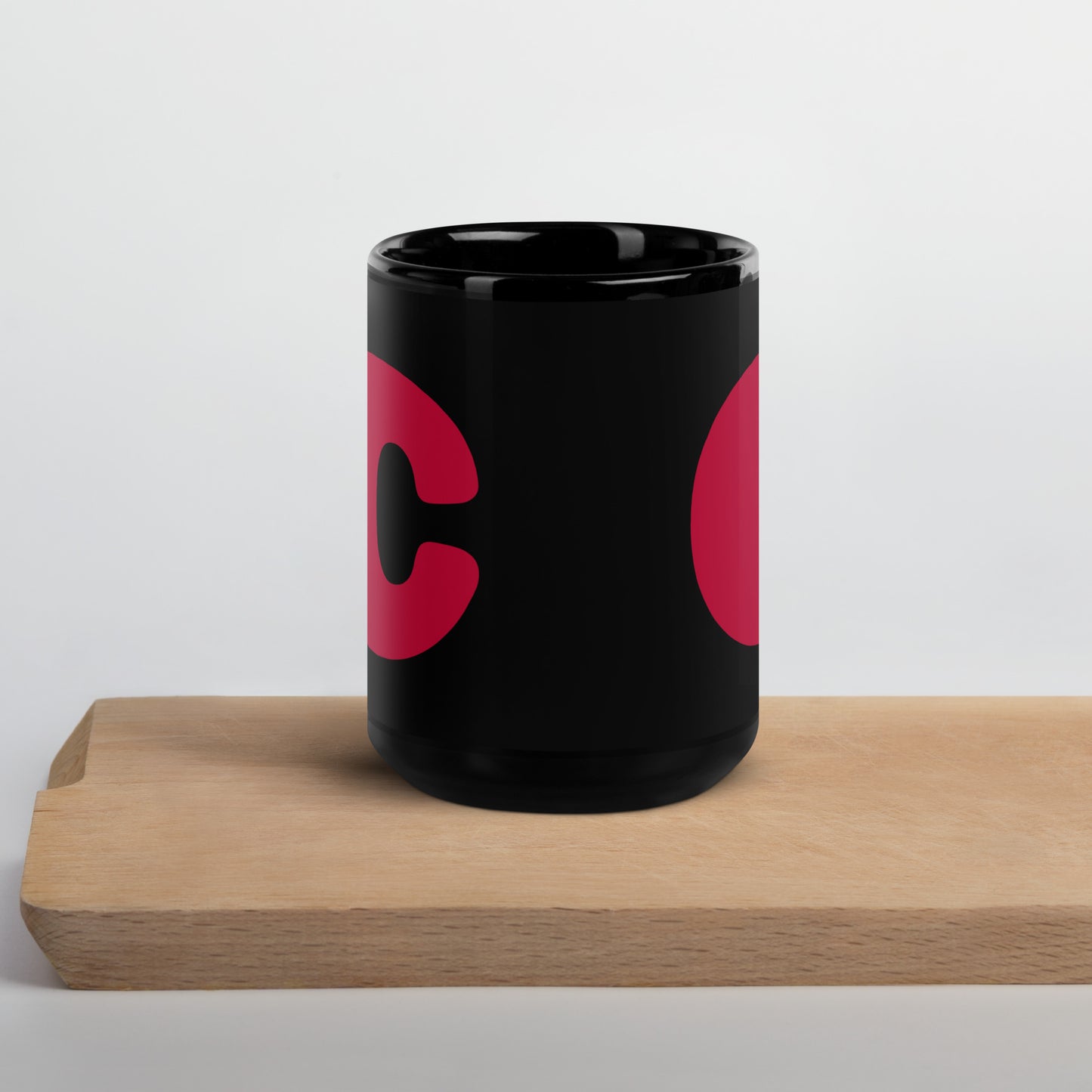 Commons Red C Black Glossy Mug