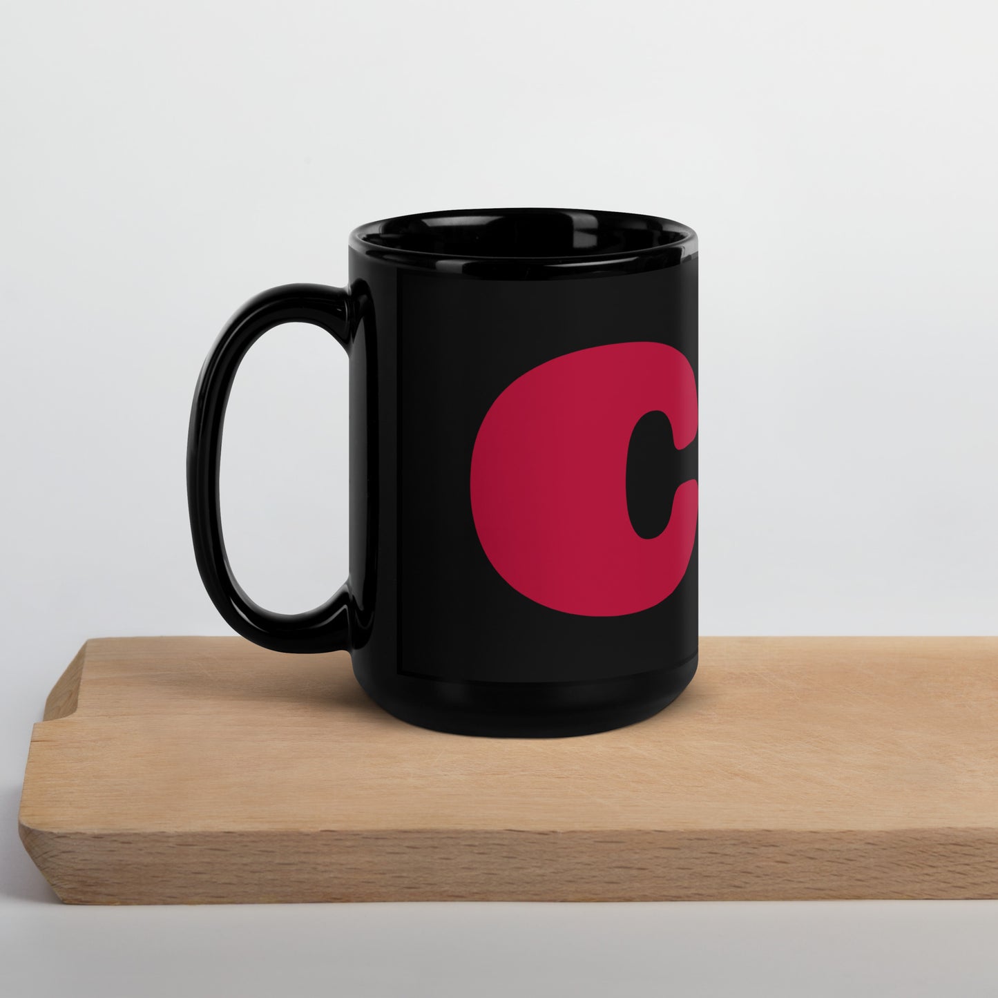 Commons Red C Black Glossy Mug